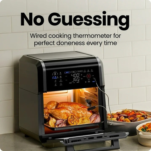 Chefman Airfryer Exactemp De 12 Cuartos,apagado Auto Digital Negro