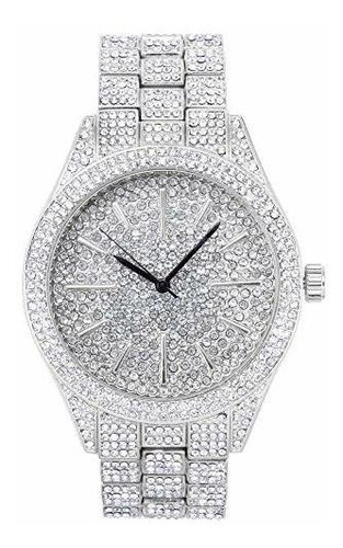 Ed-bling Con Clase Reloj De Plata De Salida De Los Hombres C