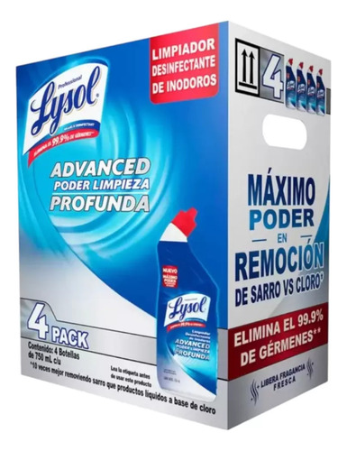 Lysol® Limpiador Para Inodoro 4 Piezas De 750 Ml