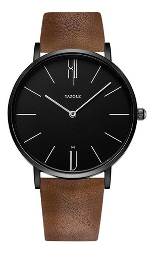 Reloj Hombre Formal Minimalista Malla Eco Cuero Negro Marrón