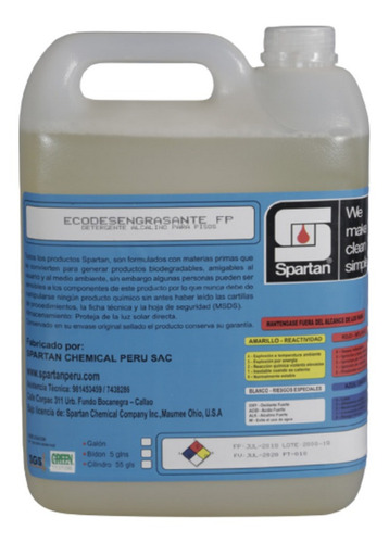 Detergente Liquido Ecodesengrasante Spartan Fp Gl X 3.78 L