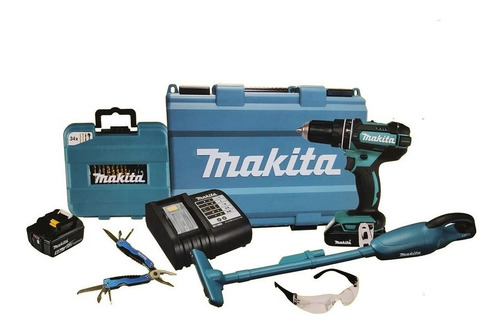 Imagem 1 de 9 de Combo Parafusadeira + Aspirador + Superkit Dhp482+dcl Makita
