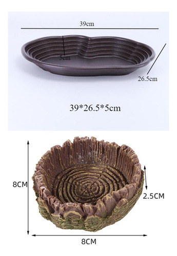 Fuente De Hidratación Para Reptiles, Plato De Sin Drenaje