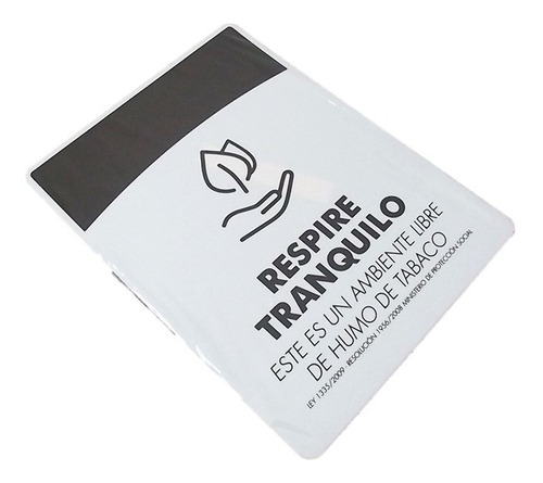 Imagen 2 de 2 de Aviso Señal Ambiente Libre De Humo 21x16cm Respire Tranquilo