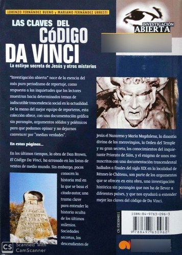 Las Claves Del Codigo Da Vinci : La Estirpe Secreta De Jesu (Usado)