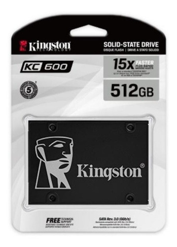 Disco Sólido Ssd Interno Kingston Kc600 512gb Skc600/512g Negro