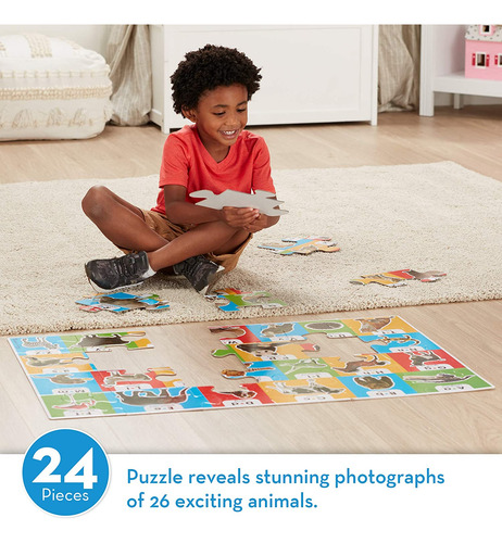 Puzle Melissa & Doug Animal Alphabet Floor, 24 Piezas