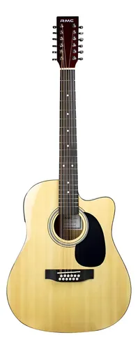 Guitarra acústica RMC 12 cuerdas Docerola dreadnought natural barnizado