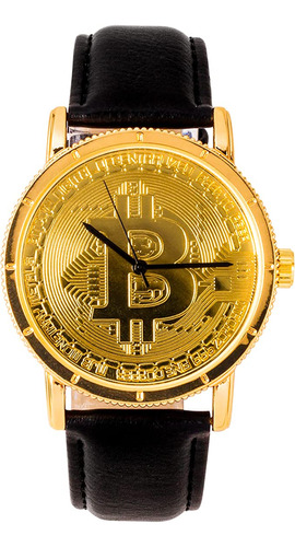 Techno Pave Reloj De Cuero Para Hombre  Reloj Dorado Con