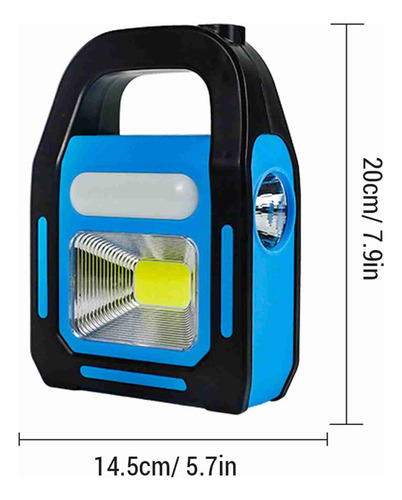 Linterna Recargable Usb 3 En 1 Para Acampar Con EnergĂa Sola