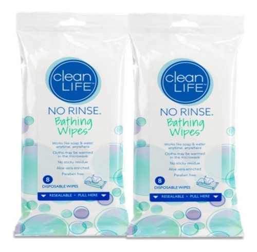 Toallitas Húmedas Para Baño En Seco (flow Pack Con 8)