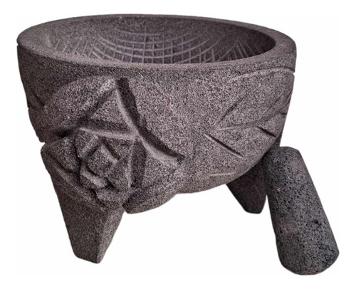 Molcajete Artesanal Para Salsa/alimentos En Piedra Volcanica