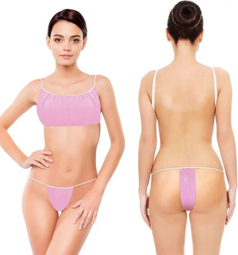 Kit 10pz Ropa Desechable Top Y Tanga Para Spa