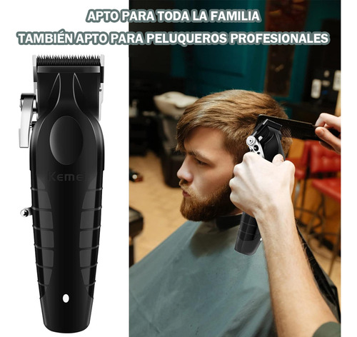 Maquina de corte cortadora de cabello kit kemei km-2296 Negro