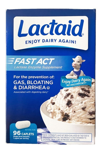 Lactaid 96 Unidades Acción Rápida Para Intolerancia Lactosa