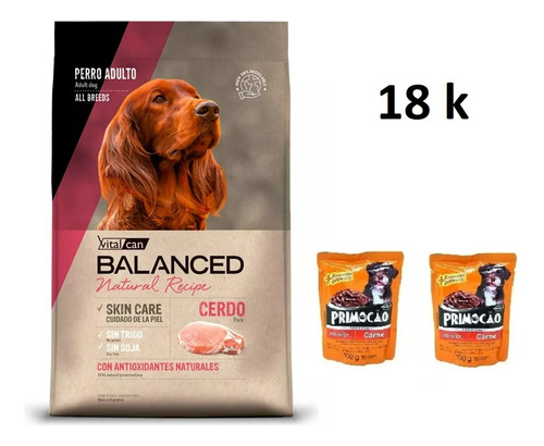 Balanced Perro Cerdo Y Arroz 18k + 2 Pate+envio Gratis