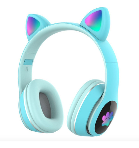 Auriculares Bluetooth Inalámbricos Gato Orejas Luz Led 