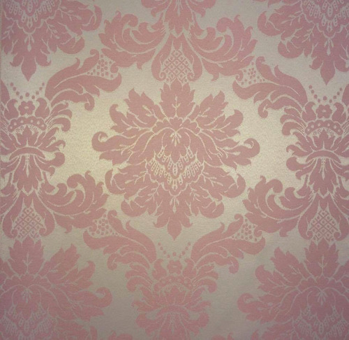 Tecido Jacquard Rosa Com Dourado Medalhão 1m X 2.80 Largura