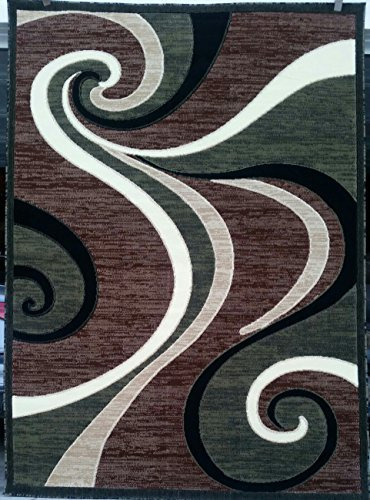 Alfombra Moderna Americana Diseño Swirl 144 5'2  X 7'3 