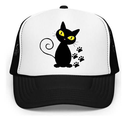 Gorra Estilo Trucker  Gatos Love Cola Luna Arañando Huellas 