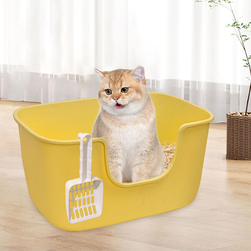 Bandeja De Arena Para Mascotas Con Pala, Orinal Amarillo