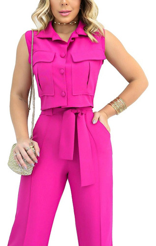 C Conjunto De Chaleco Y Pantalón Dama Moda Uniforme Secretaria
