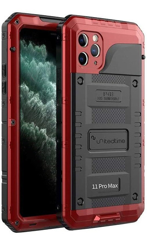 Funda Para iPhone 11 Pro Max Heavy Duty Negra Roja