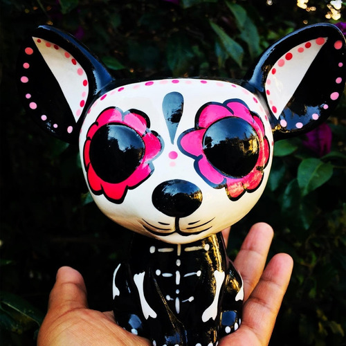 Maceta Perro Chihuahua ¨dia De Muertos¨