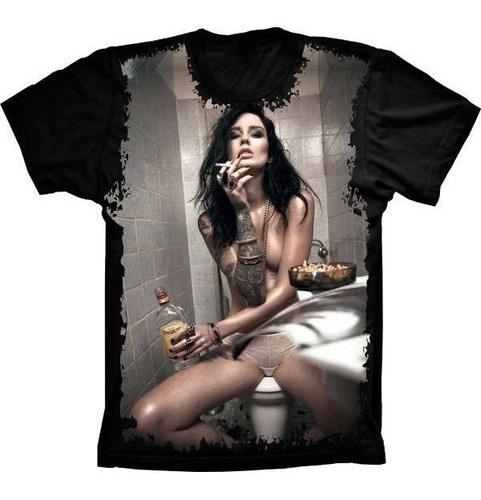 Camiseta Estilosa 3d Fullprint - Girl Drinking