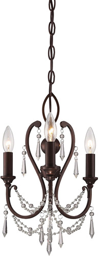 Lavery Mini Candelabro Cristal Para Vela Luz Vatio Bronce