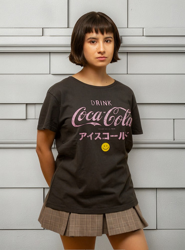 Polera Mujer You Coca Cola Coke Mujer Gris