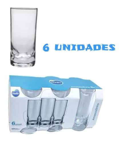 JOGO DE COPO AMASSADINHO LONG DRINK 310ML COM 6 UNIDADES - NADIR