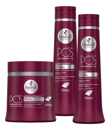 Kit Haskell Pós Prog Sham 500ml 1 Con 500ml 1 Mascara 500ml