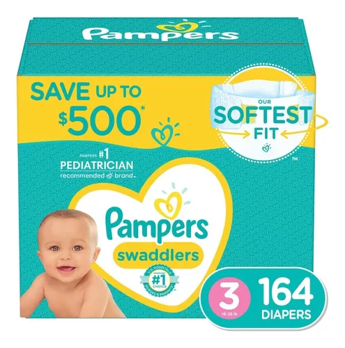 Pampers Swaddlers Pañales desechables para recién nacido, talla 0 (> 10  libras), 32 unidades, JUMBO