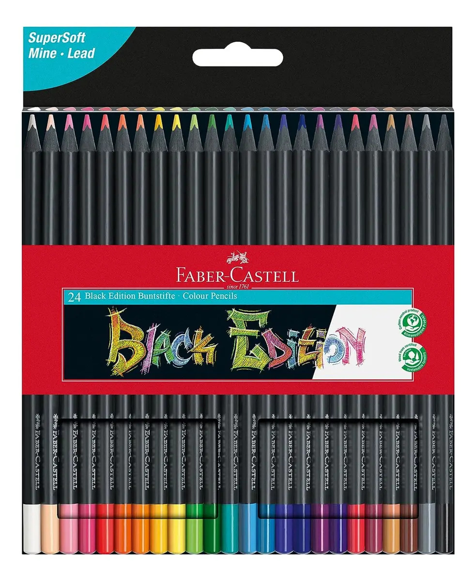 Lápices De Colores Faber Castell Black Edition 24 Colores