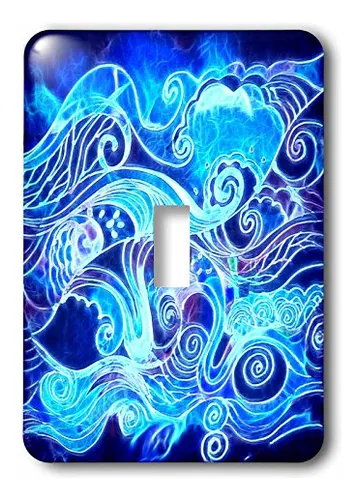 Oleada Abstracta Y Curvada De Olas Del Océano Estilo F...