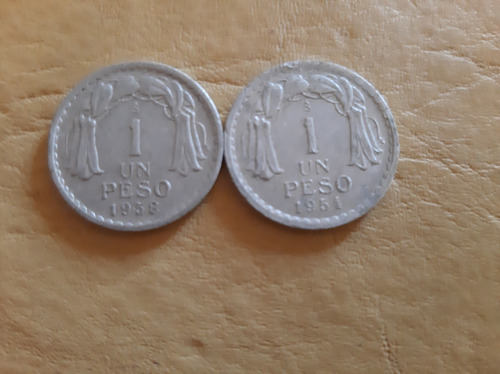Moneda 1 Peso - 1954 / 1958 - Chile 