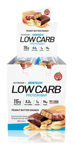 Pack X 20 Unidades Gentech Low Carb Protein Bar Sin Tacc