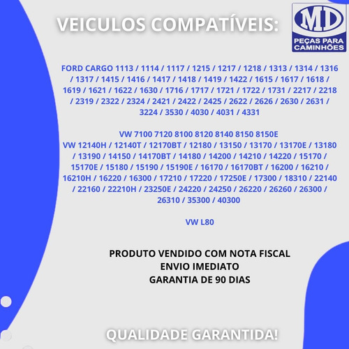 Coxim Dianteiro Da Cabine Vw 15180 16170 17210 24220 35300