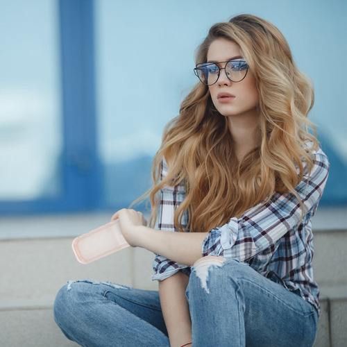 Funda De Plástico Transparente Para Gafas Con Forma De Onda,