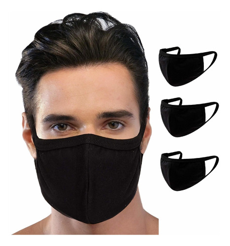 Paquete De 3 Hombres Unisex Reutilizablesmasks Lavable Cara 