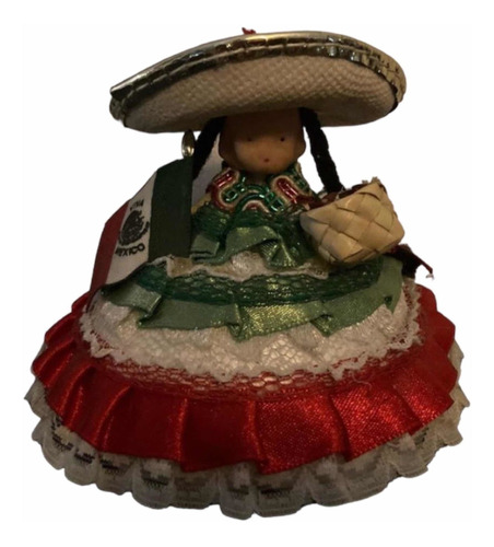 Muñequita Con Bandera De México Y Sombrero De Charro