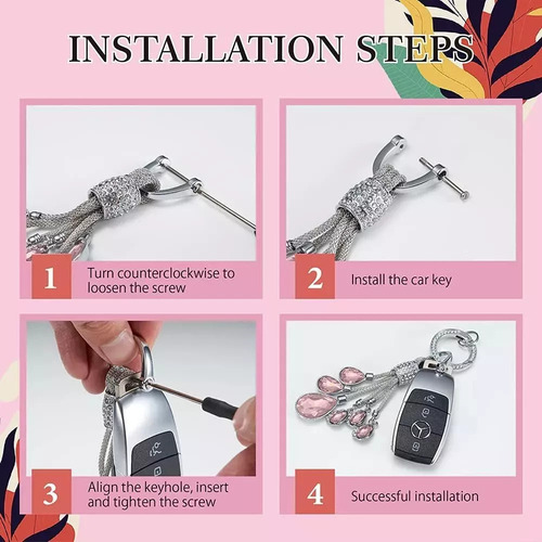 / Llavero De Coche Crystal Para Mujer, Llavero Con