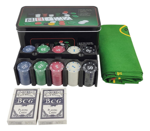 Juego De Mesa Poker Texas Hold'em Poker Set 200 Fichas