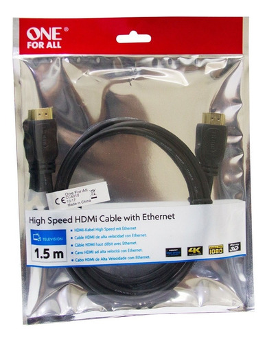 Imagem 2 de 3 de Cabo Hdmi Full Hd 1,5 Metros One For All Cc4010