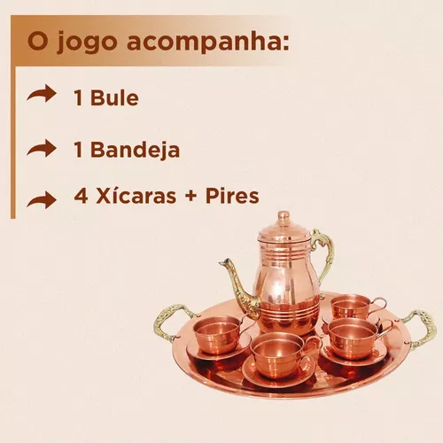 Jogo De Chá Com Bule Completo Xícaras Café Chá Com Pires