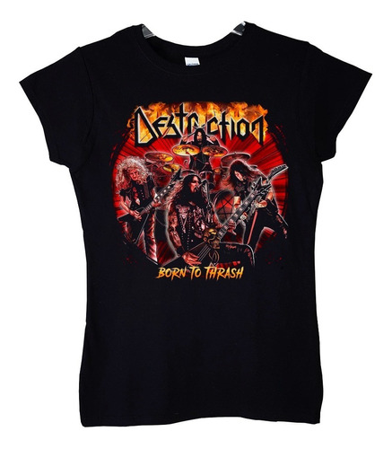 Polera Mujer Destruction Born To Thrash Metal Abominatron