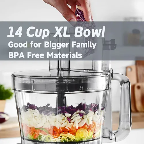 Procesador De Alimentos Magiccos Fp408 De 14 Tazas Con Cajón