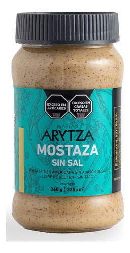 Mostaza gourmet sin sal Arytza sin tacc 360g