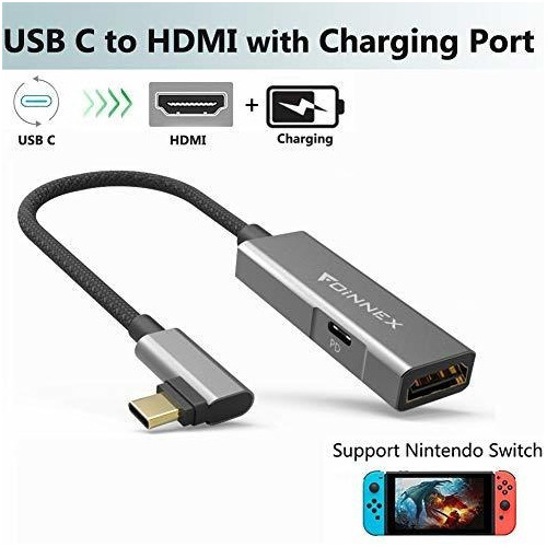 Adaptador De Carga Usb C Hdmi Para Conmutador Nintendo, Base